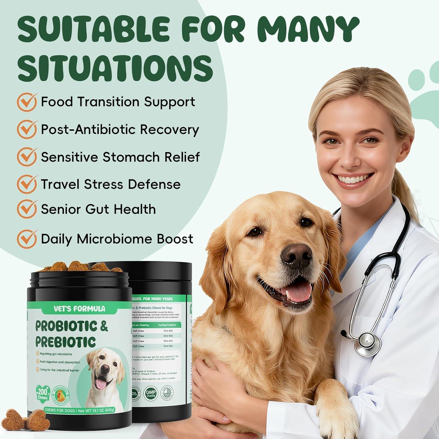 200 Masticables Probioticos para Perros LHQR - Salud Digestiva y Piel