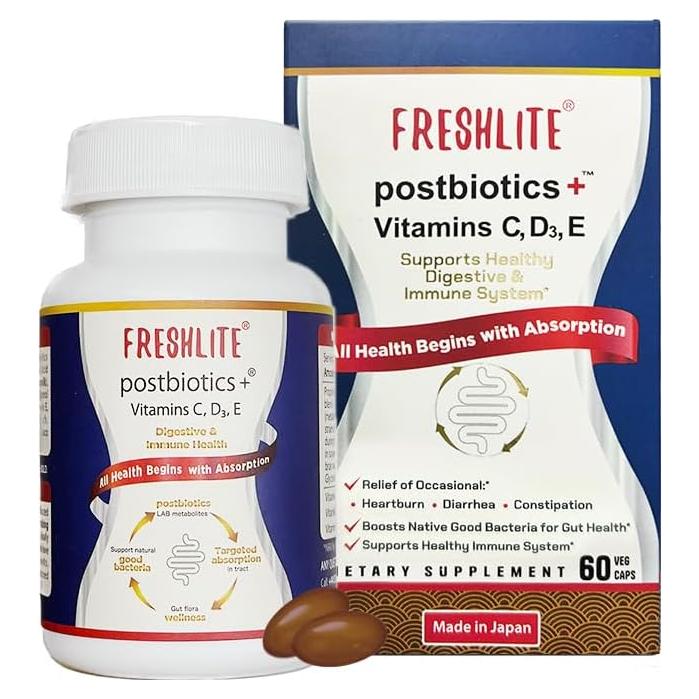 FRESHLITE Postbioticos Veganos para Salud Digestiva 60 Cápsulas