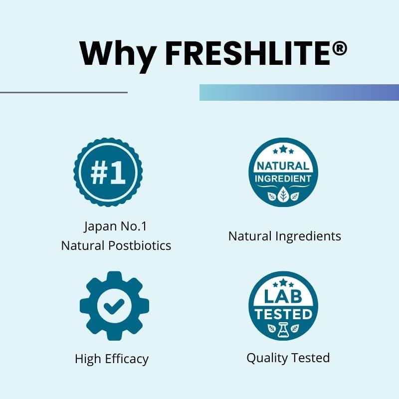 FRESHLITE Postbioticos Veganos para Salud Digestiva 60 Cápsulas