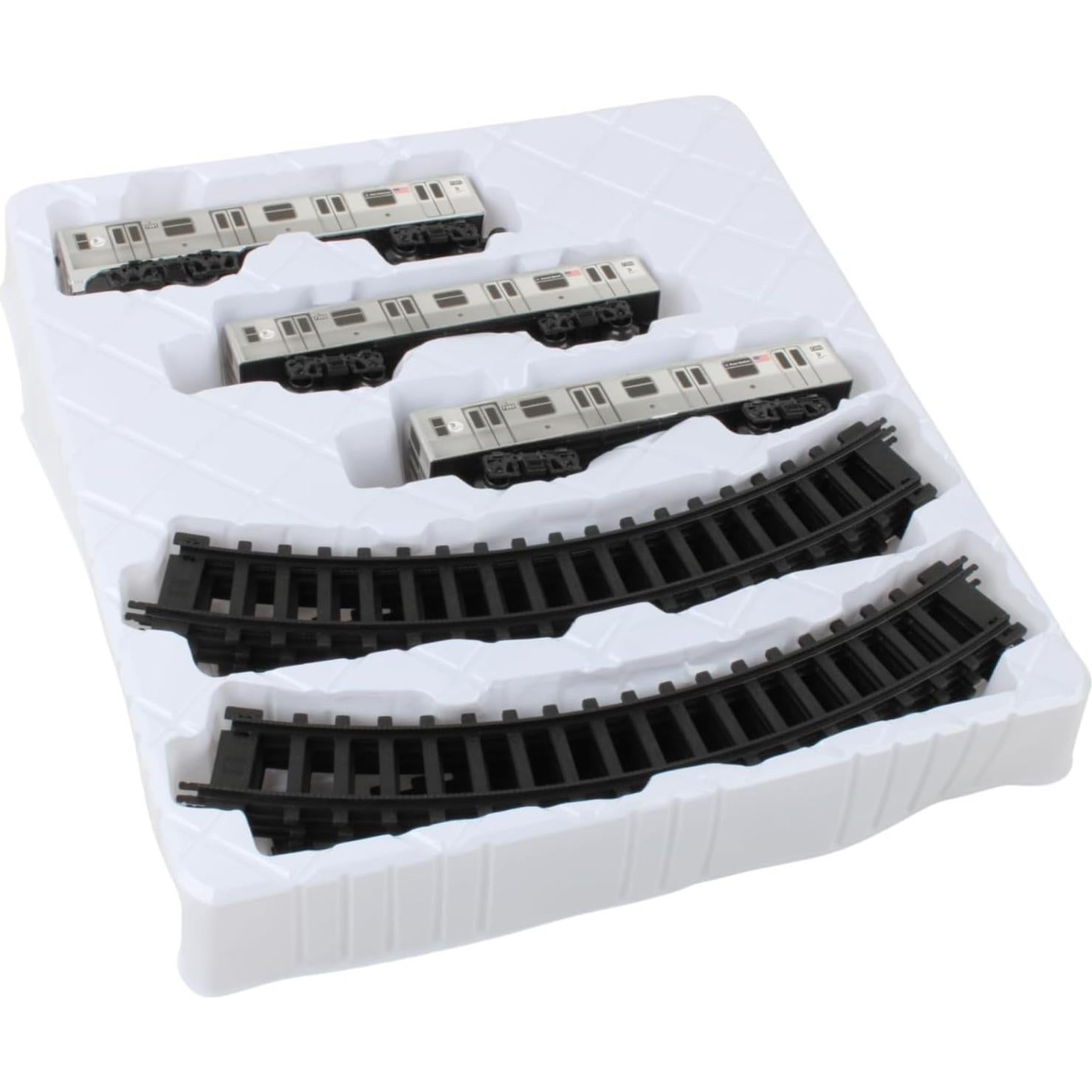 Conjunto de tren a pilas MTA Nueva York 3 piezas con vía 99x63.5cm