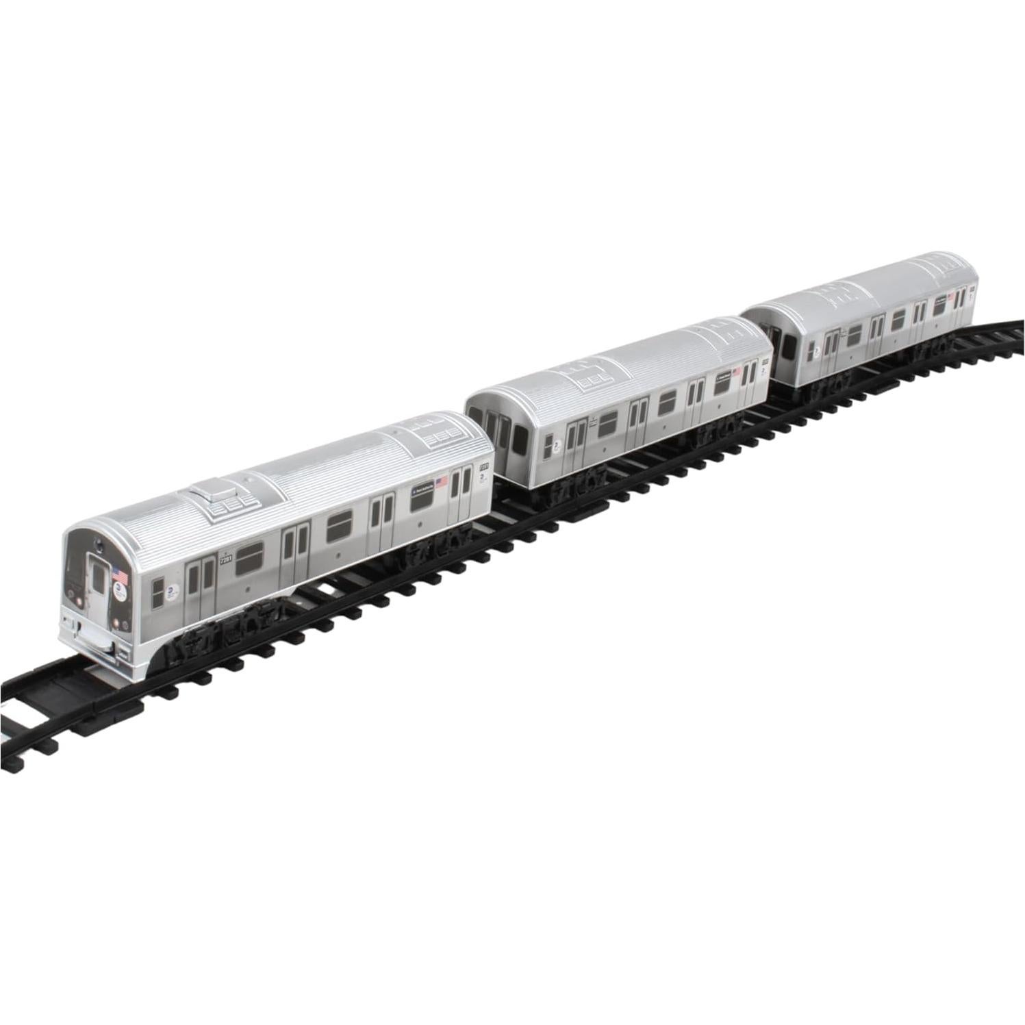 Conjunto de tren a pilas MTA Nueva York 3 piezas con vía 99x63.5cm