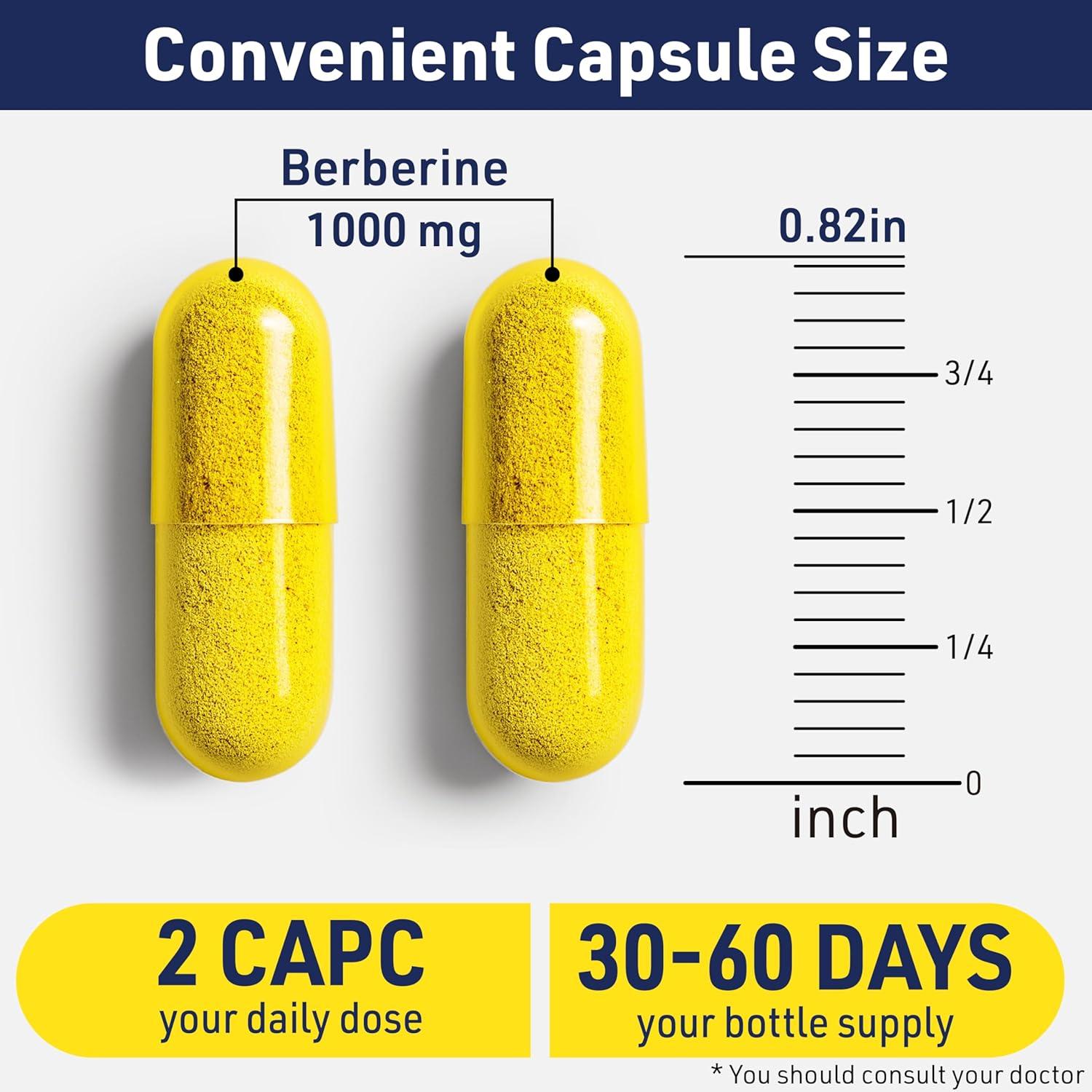 Suplemento de Berberina AgeImmune 1000mg con Inulina 120 Cápsulas