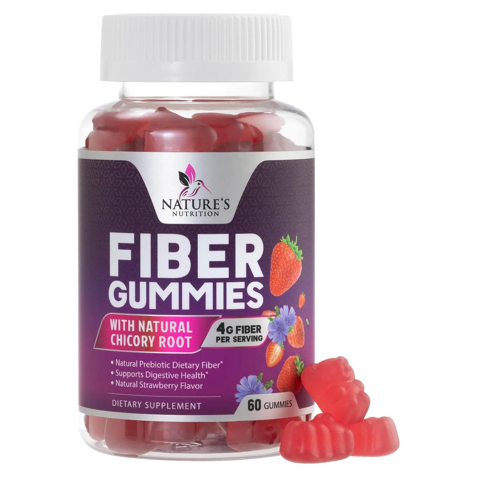 Gomitas de Fibra 4g Nature's Nutrition - Suplemento Digestivo Vegano 60 Unidades
