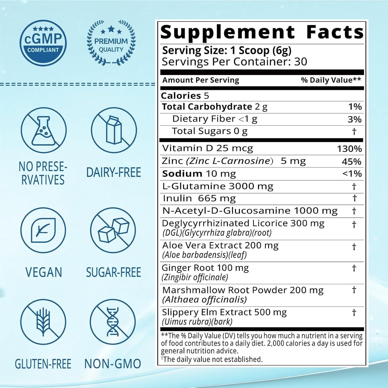 Polvo Digestivo Sin Sabor Lifebooil 180g - L-Glutamina y Prebióticos