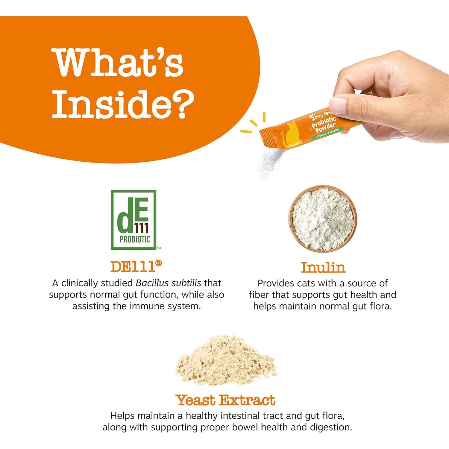 Probioticos para Gatos Zesty Paws - Polvo Digestivo 30 Ct