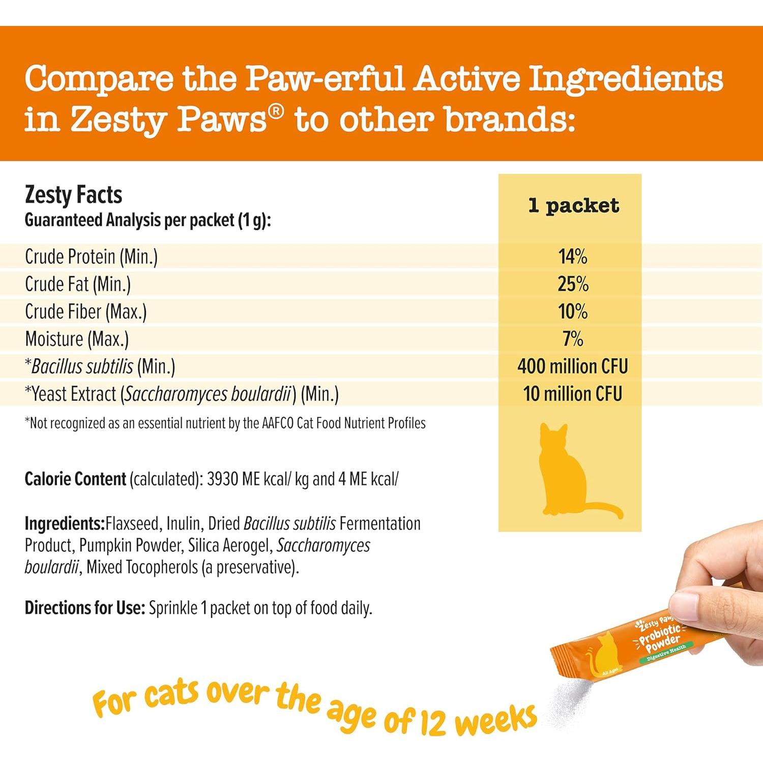 Probioticos para Gatos Zesty Paws - Polvo Digestivo 30 Ct