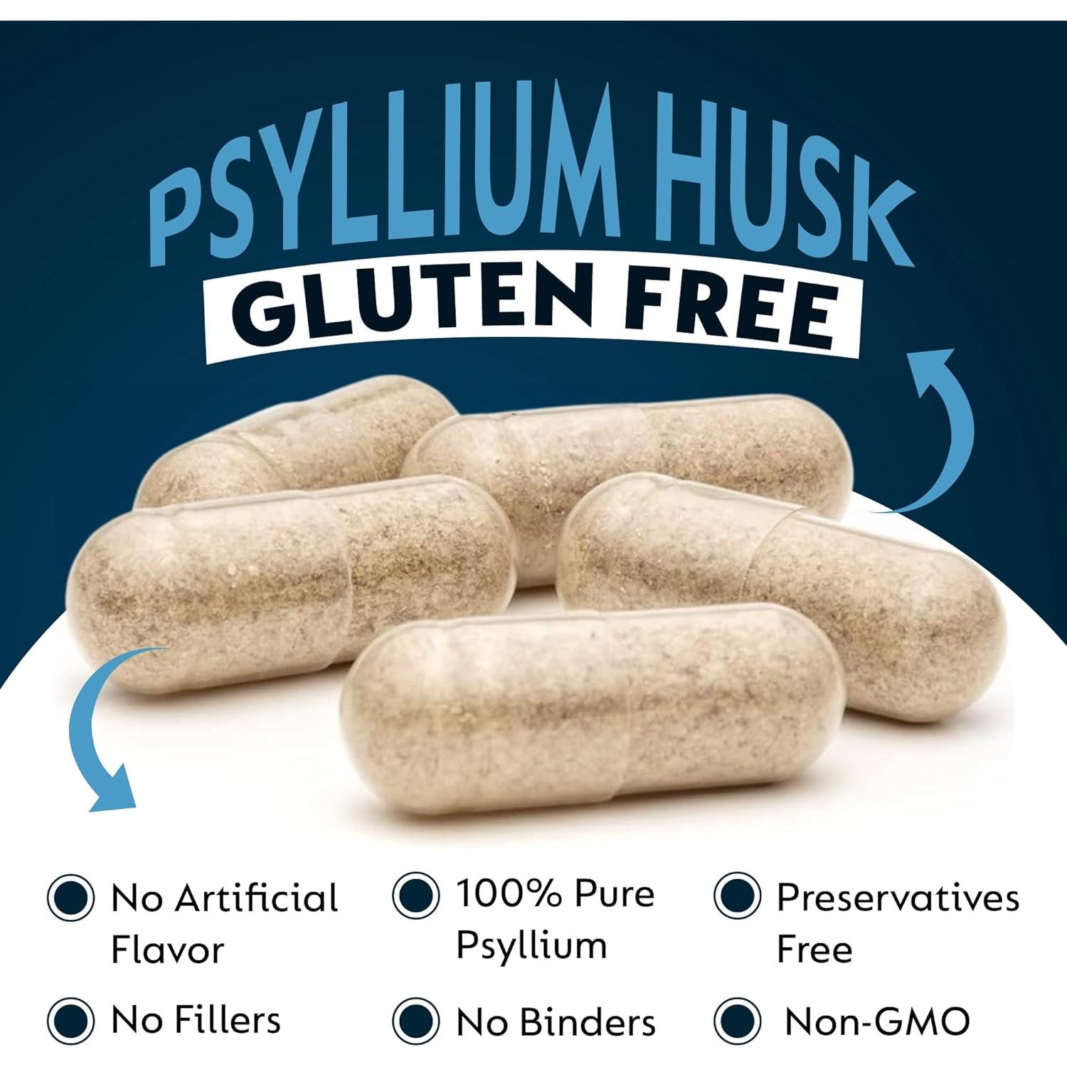 Cápsulas de Psyllium 1500mg Organic Vedaa - Suplemento de Fibra