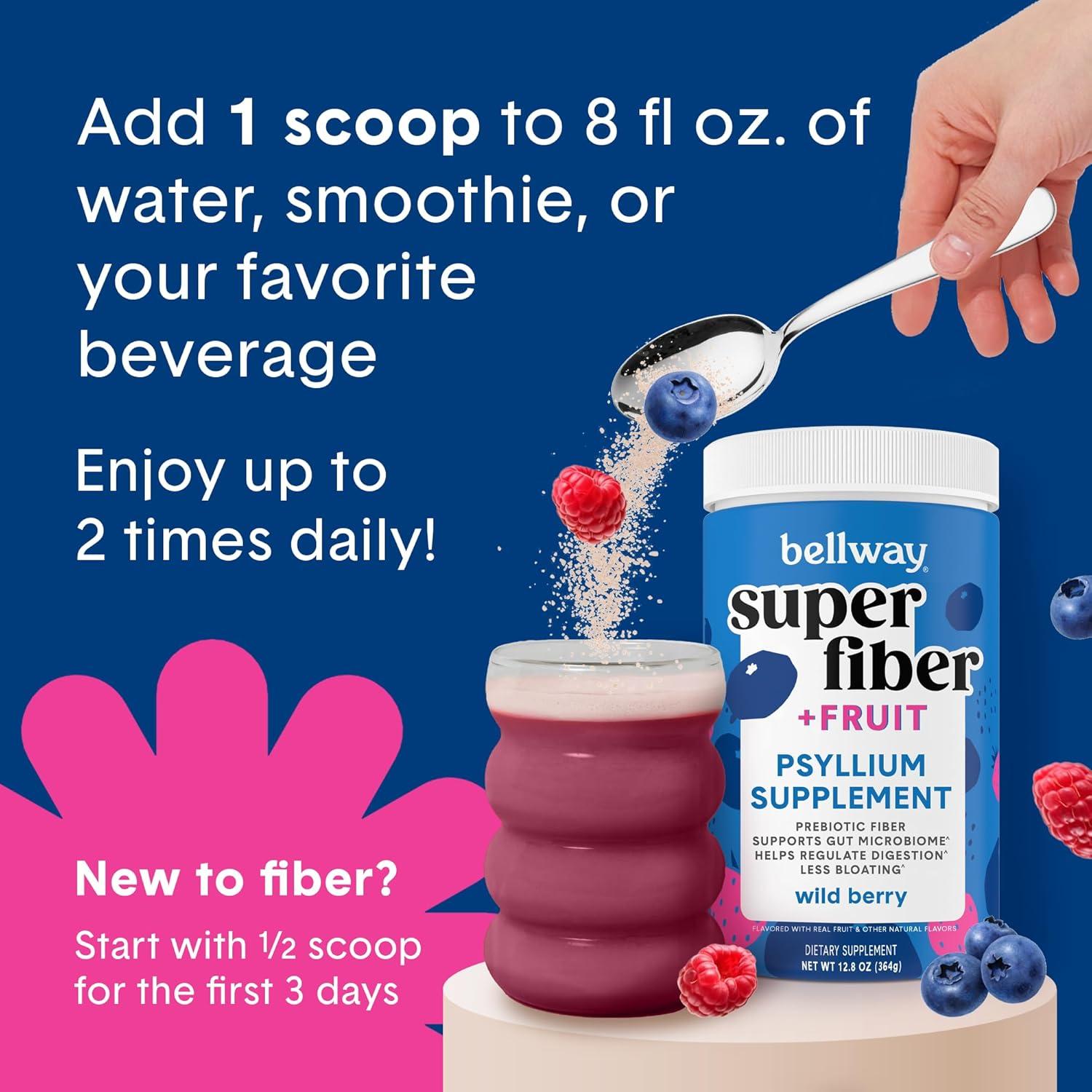 Polvo de Fibra Super Bellway Fruta Silvestre 50 Porciones