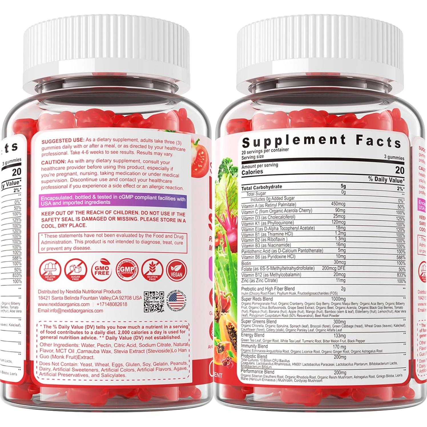 Gomitas Superalimento NextDia 120 Cts - Antioxidantes y Energía