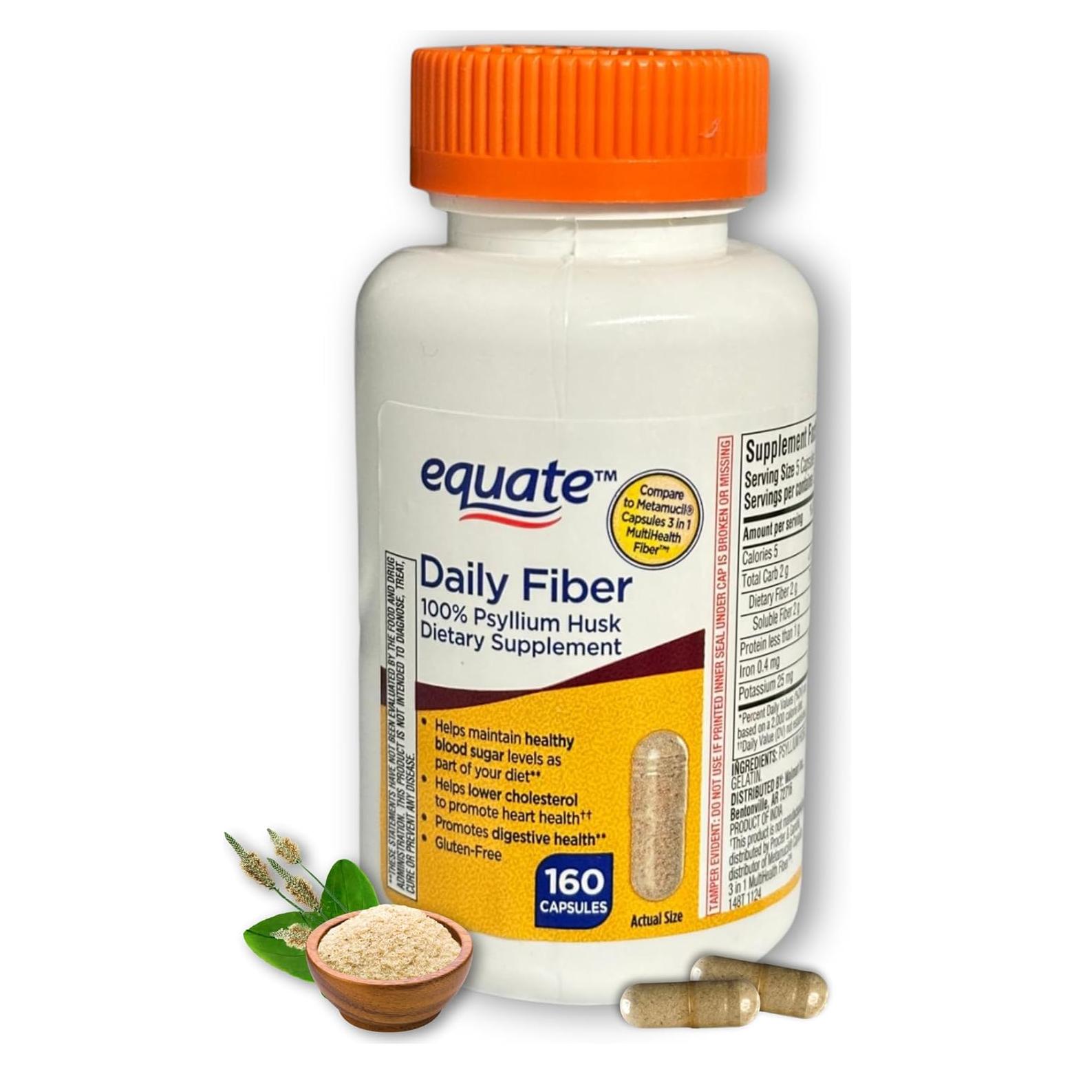 Cápsulas de Psyllium 160ct - Suplemento Digestivo FUSION