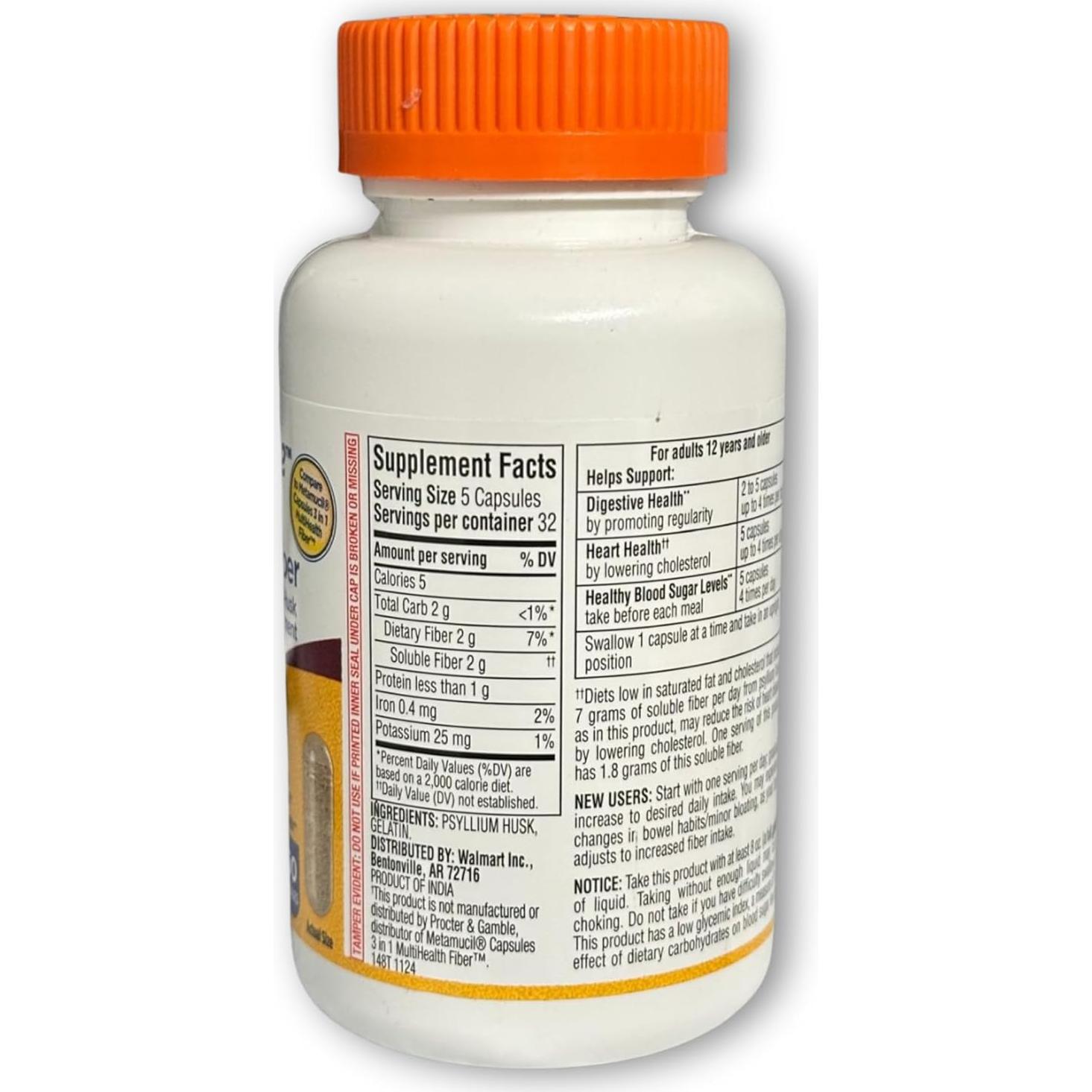 Cápsulas de Psyllium 160ct - Suplemento Digestivo FUSION