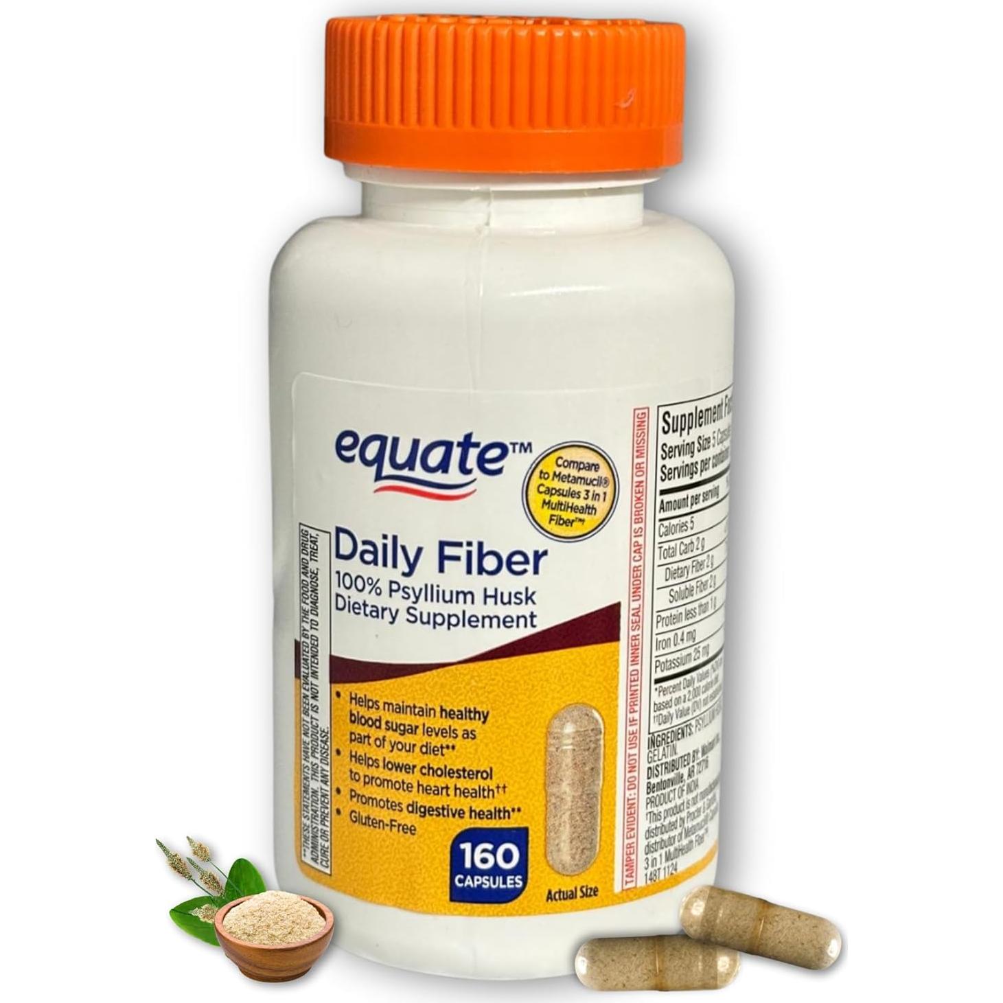 Cápsulas de Psyllium 160ct - Suplemento Digestivo FUSION