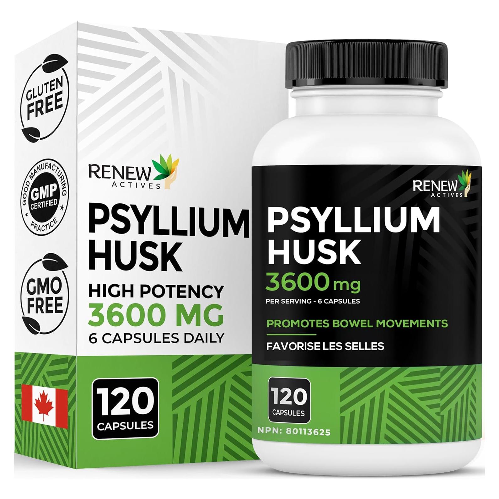 Cápsulas de Psyllium Renew Actives 1200MG - 120 Unidades