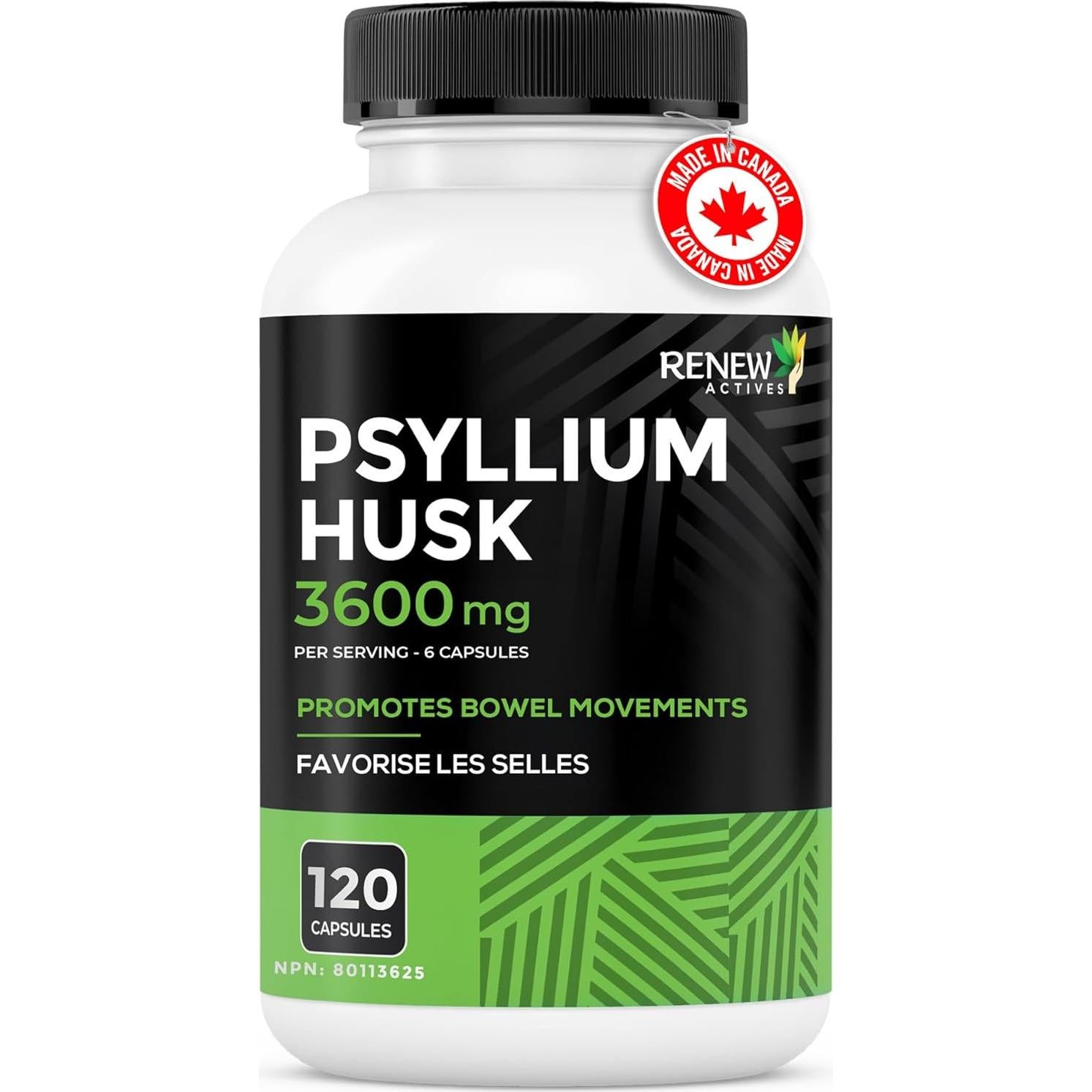 Cápsulas de Psyllium Renew Actives 1200MG - 120 Unidades