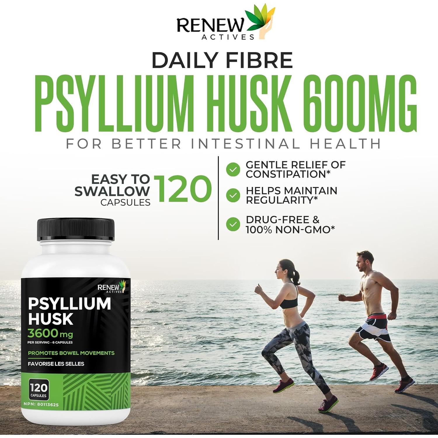 Cápsulas de Psyllium Renew Actives 1200MG - 120 Unidades