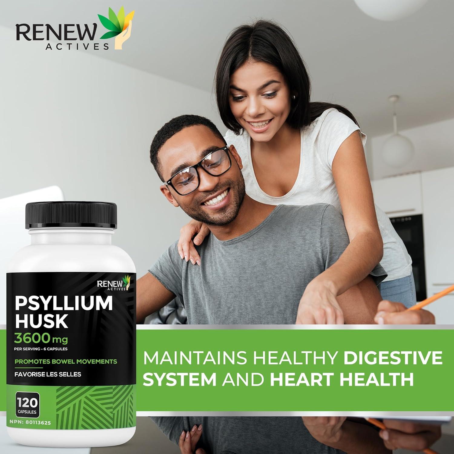 Cápsulas de Psyllium Renew Actives 1200MG - 120 Unidades