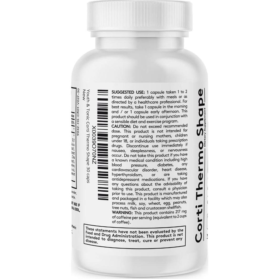 Suplemento Termogénico Youth & Tonic 30 Cápsulas Energía y Metabolismo