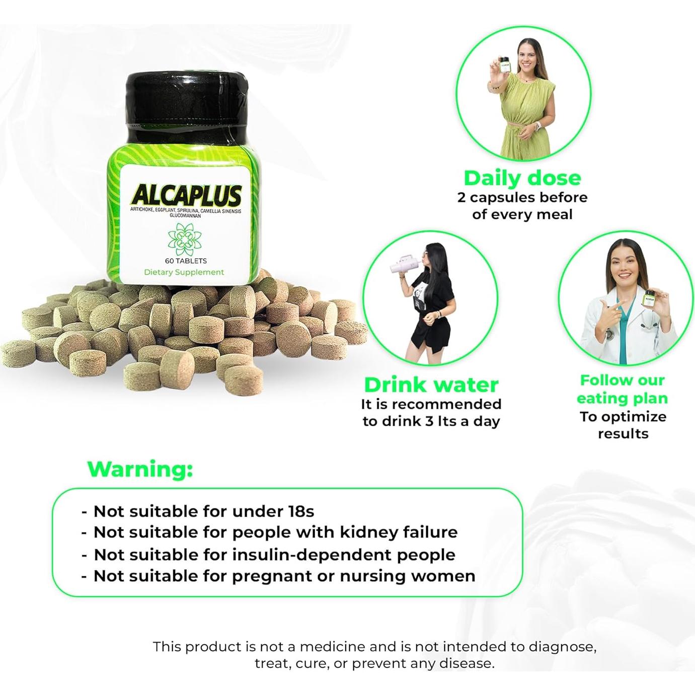 Píldoras Naturales para Pérdida de Peso Alcaplus 132g