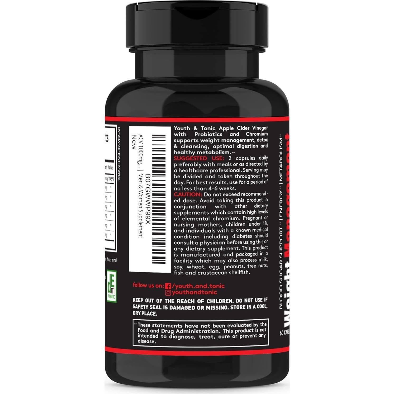 Suplemento para Manejo de Peso Youth & Tonic 60 Cápsulas