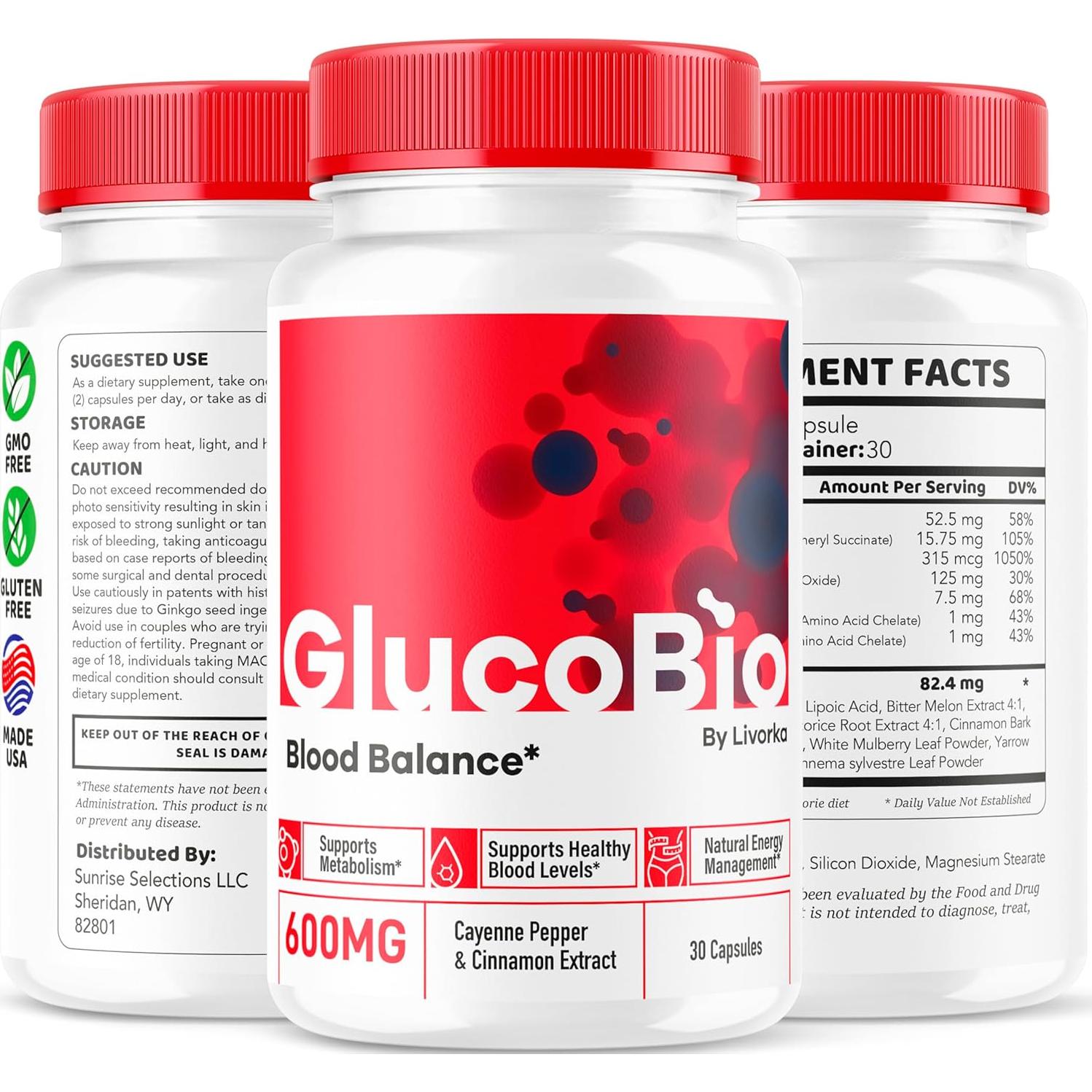 Cápsulas GlucoBio - Suplemento de Soporte 30 Unidades