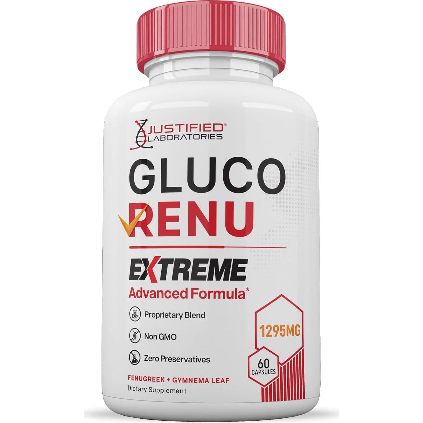 Gluco Renu Extreme 1295mg - Suplemento de Glucógeno 60 Cápsulas