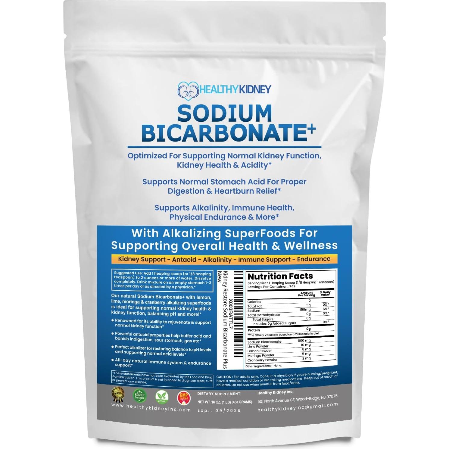 Polvo de Fibra de Acacia Avanzada 1.13 kg + Bicarbonato Orgánico 0.91 kg