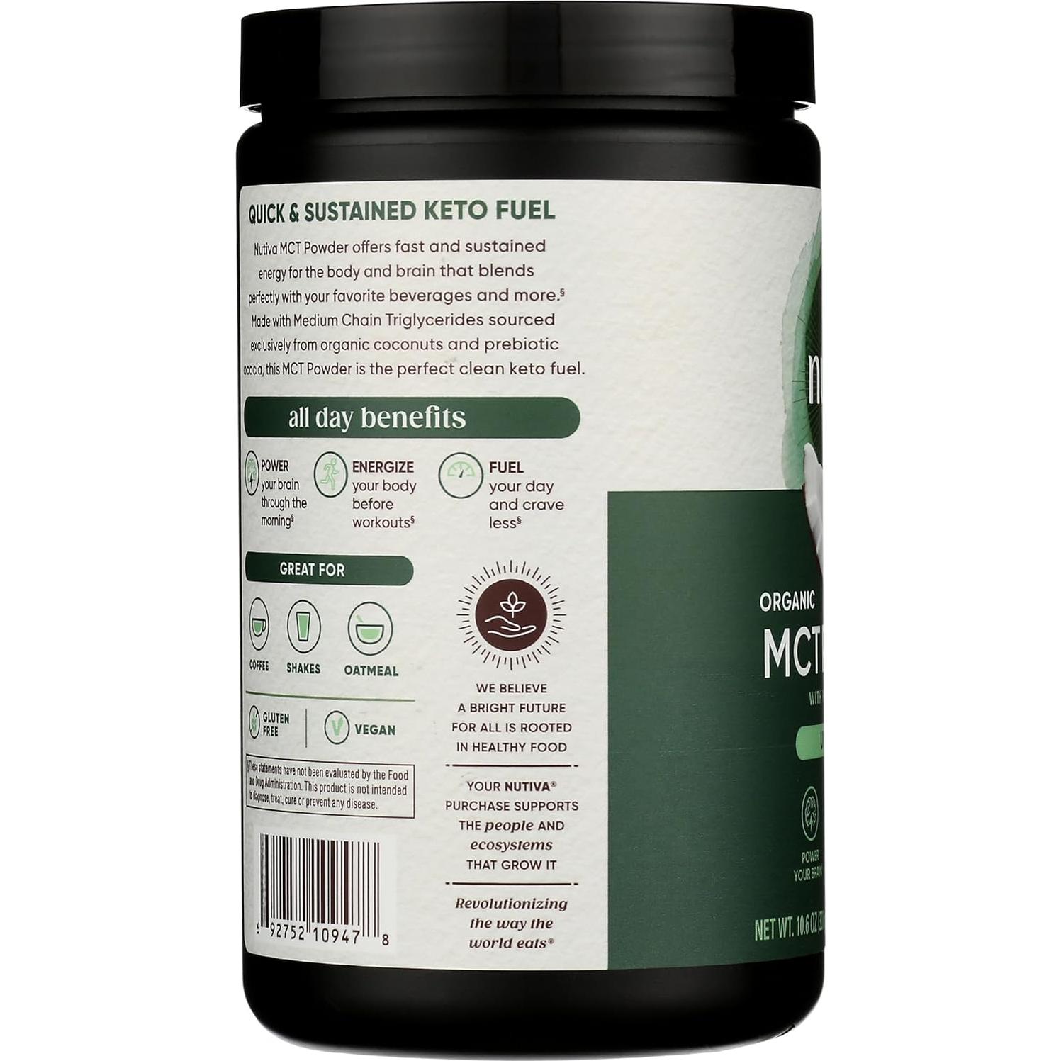 Nutiva Polvo de MCT Orgánico Clásico 300 g - Keto y Vegano
