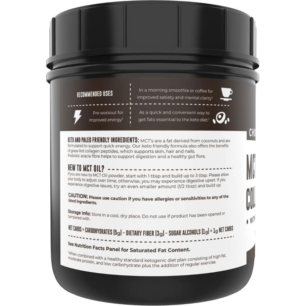 Polvo de Aceite MCT Keto Left Coast 453g Chocolate