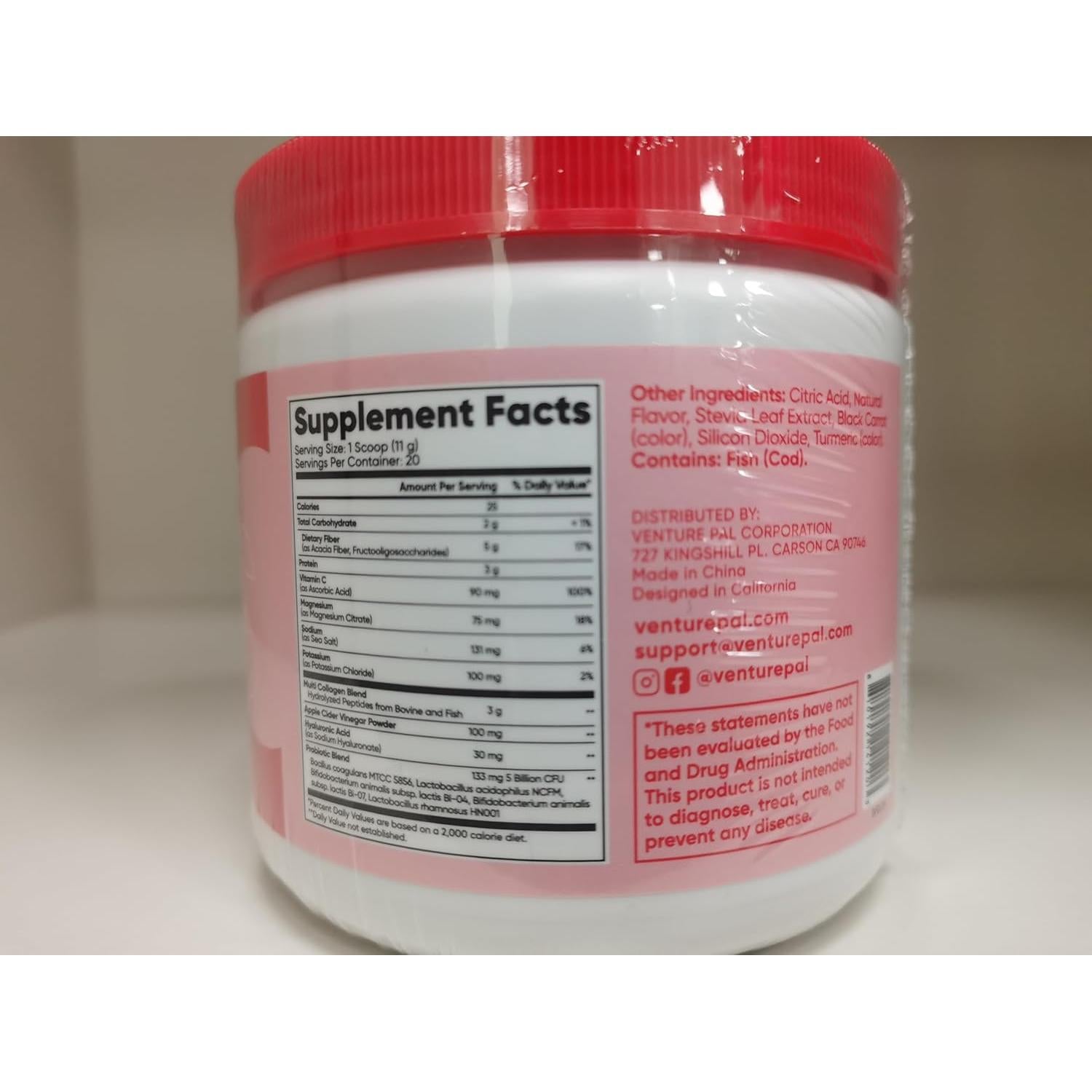 Suplemento de Fibra Venture Pal 181g - Probioticos y Colageno