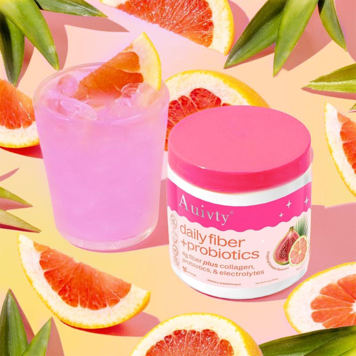 Polvo de Fibra Diaria Auivty con Probioticos y Colageno 16 Porciones