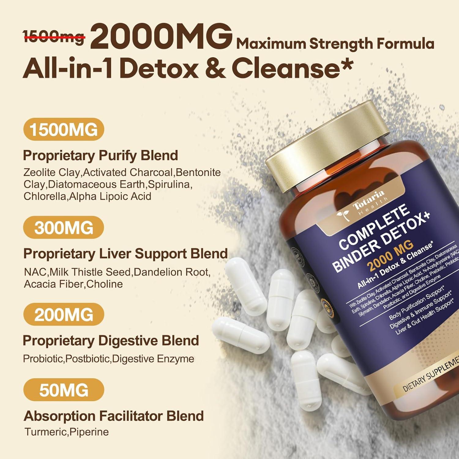 Suplemento Detox Totaria 2000MG - 120 Cápsulas Naturales