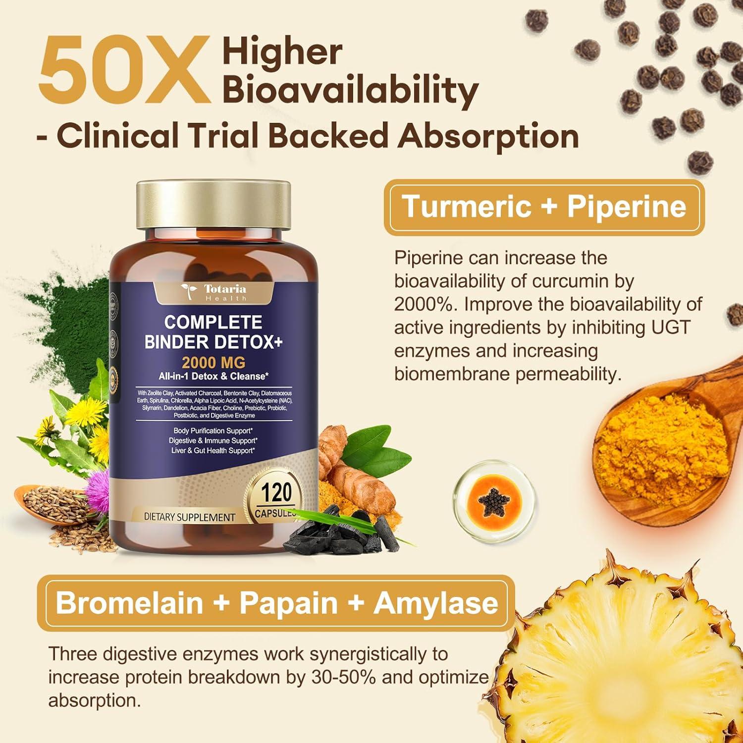 Suplemento Detox Totaria 2000MG - 120 Cápsulas Naturales