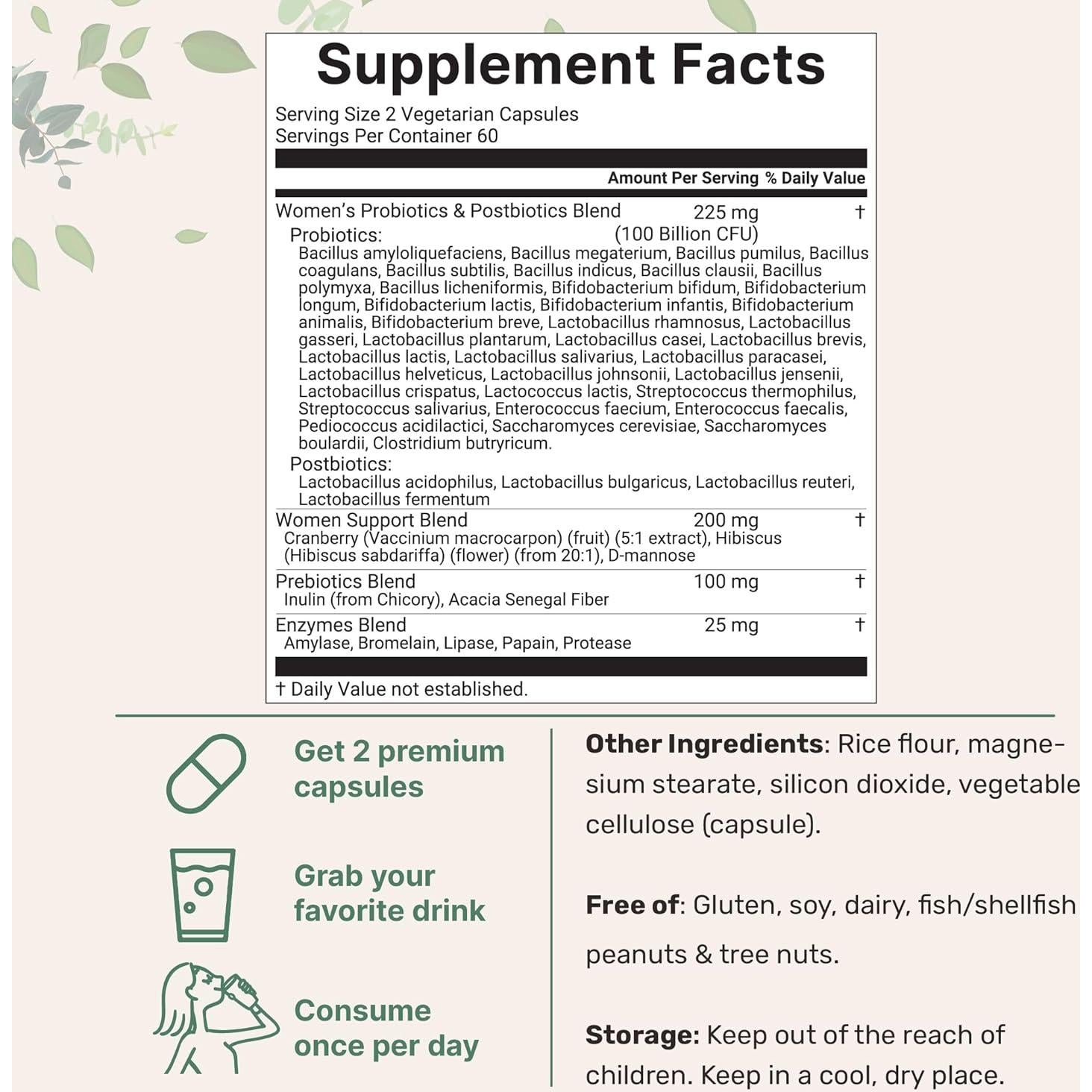 Micro Ingredients Fibra Orgánica y Probioticos Veganos 100 Mil CFU
