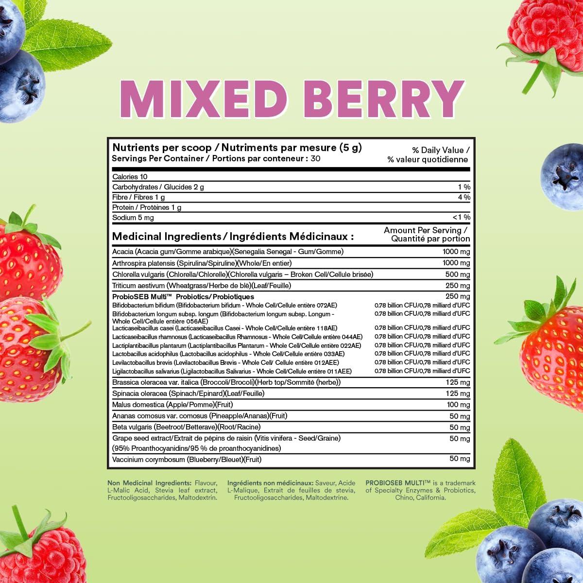 Cira Daily Greens - Polvo de Superalimento Frutos Rojos 30 Porciones