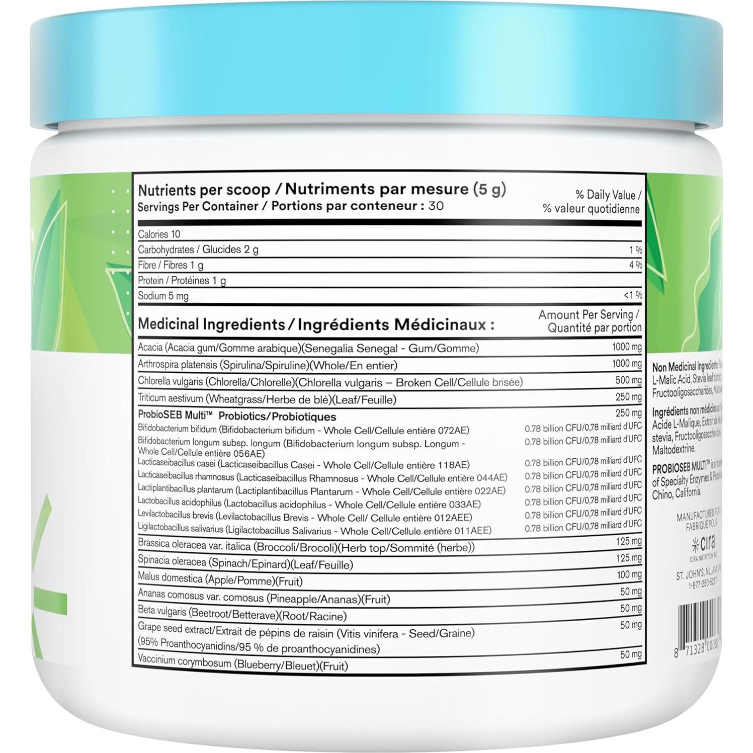 Cira Daily Greens - Polvo de Superalimento Frutos Rojos 30 Porciones