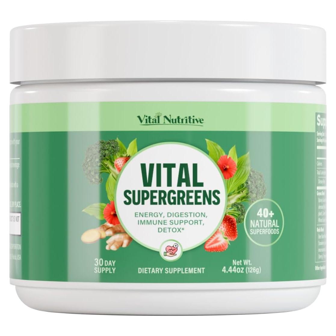 Polvo de Superalimentos Vital Greens - 40+ Superverdes Veganos