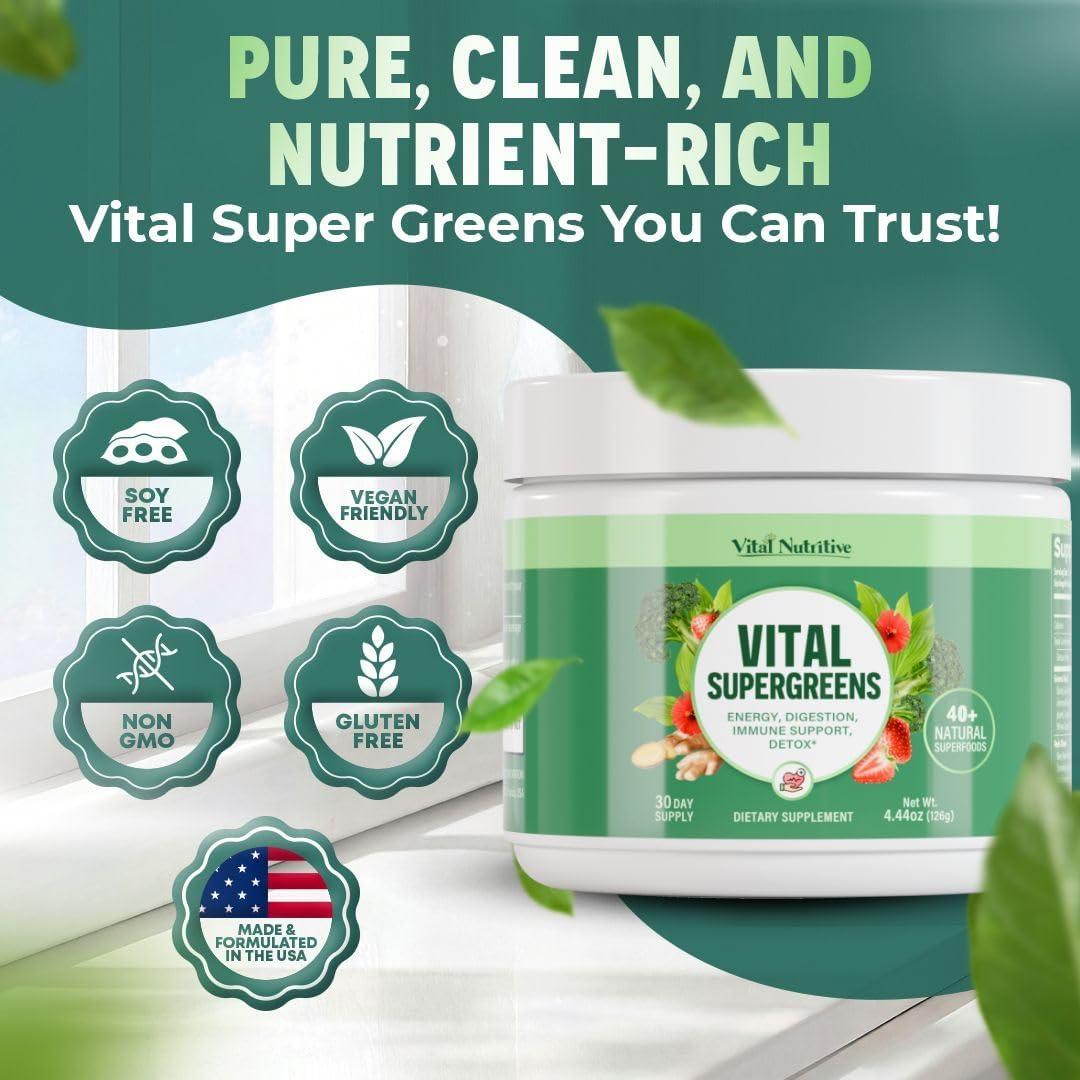 Polvo de Superalimentos Vital Greens - 40+ Superverdes Veganos