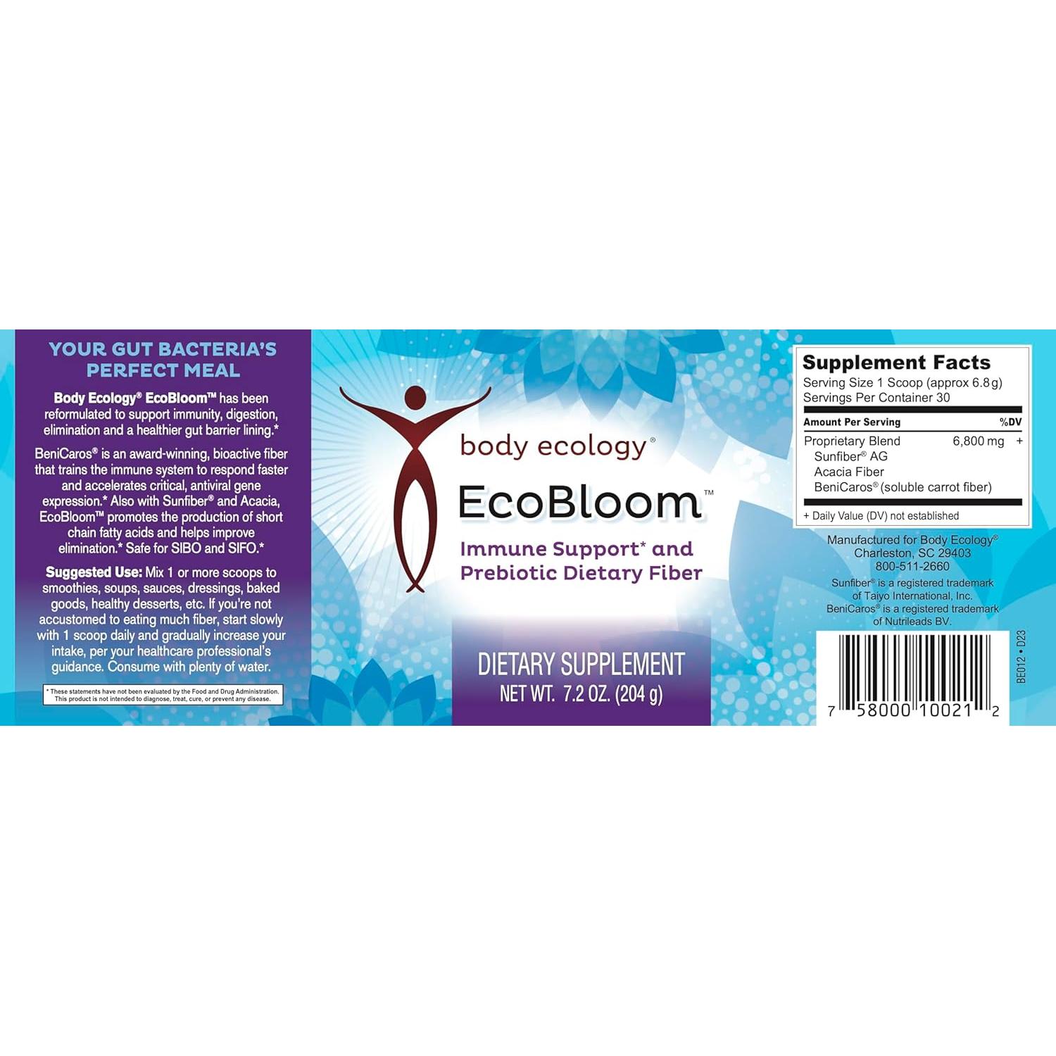 Body Ecology EcoBloom Soporte Inmunológico 204g - Fibra Prebiótica