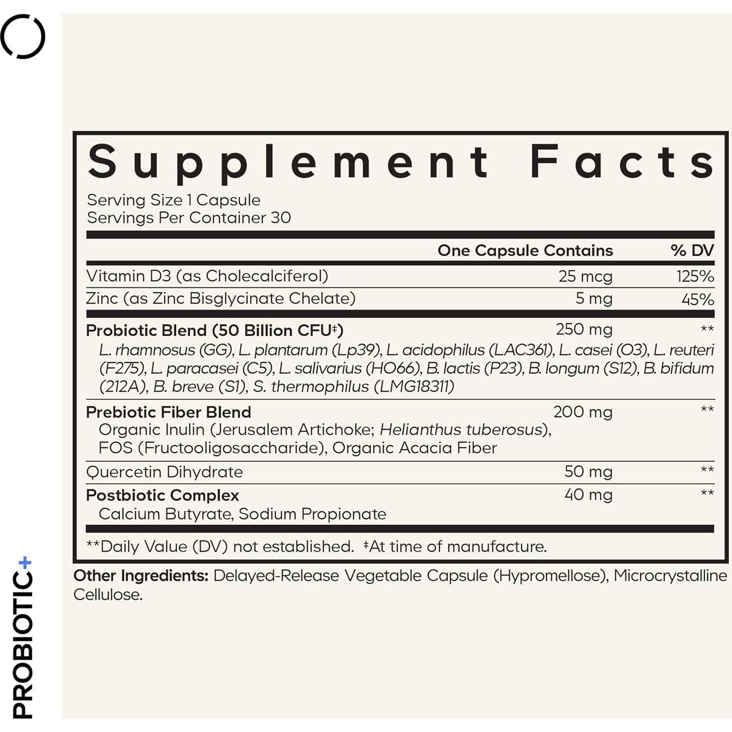 Suplemento Probiotico Codeage Probiotic+ 50 Mil Millones CFU