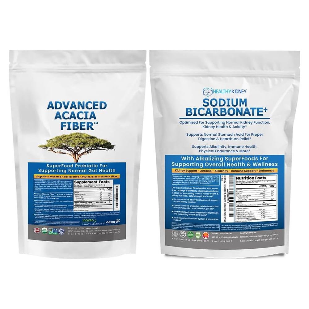 Paquete de Polvo de Fibra de Acacia 1134 g + Bicarbonato Orgánico 680 g