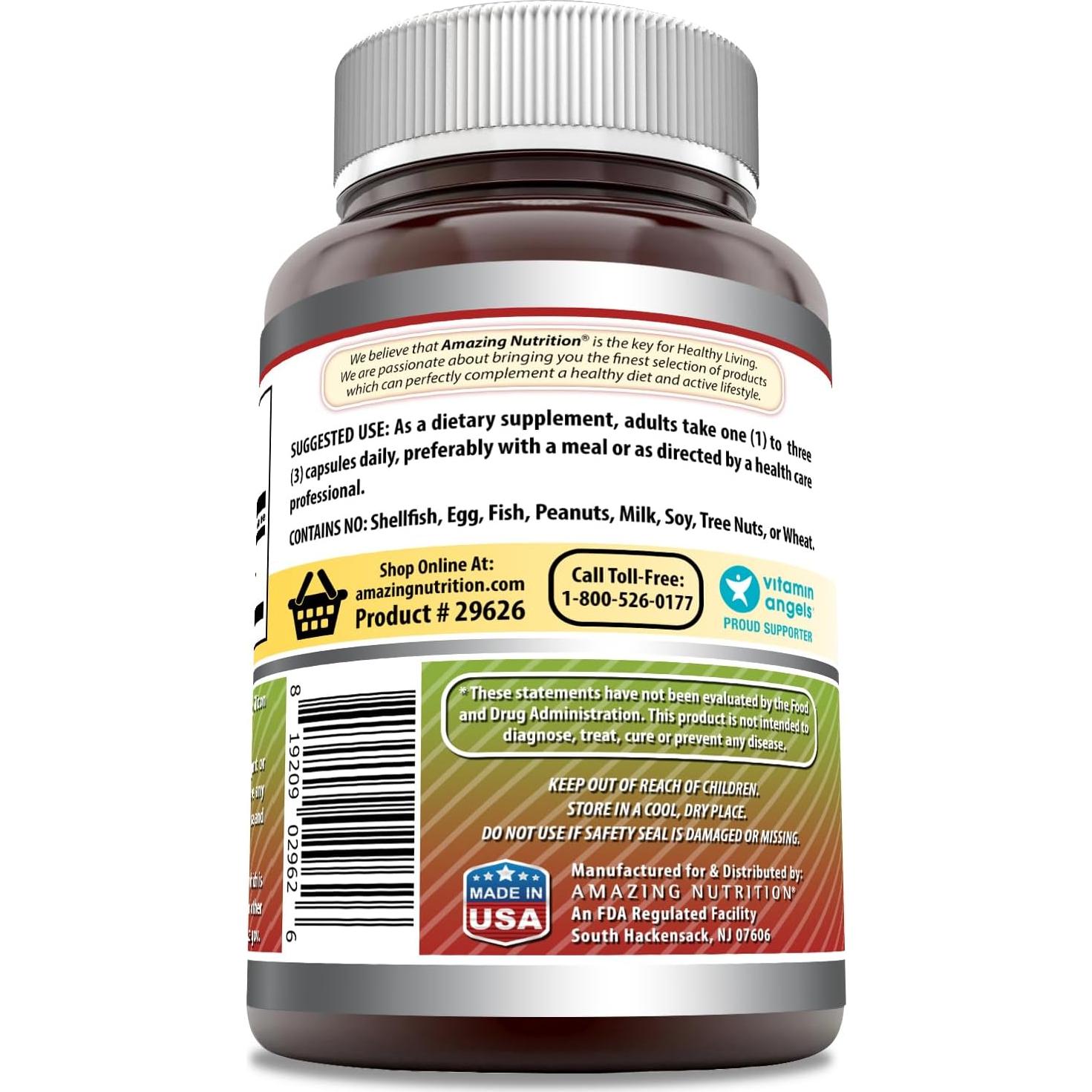 Suplemento de Vinagre de Sidra de Manzana Amazing Formulas 1500 mg - 360 Cápsulas