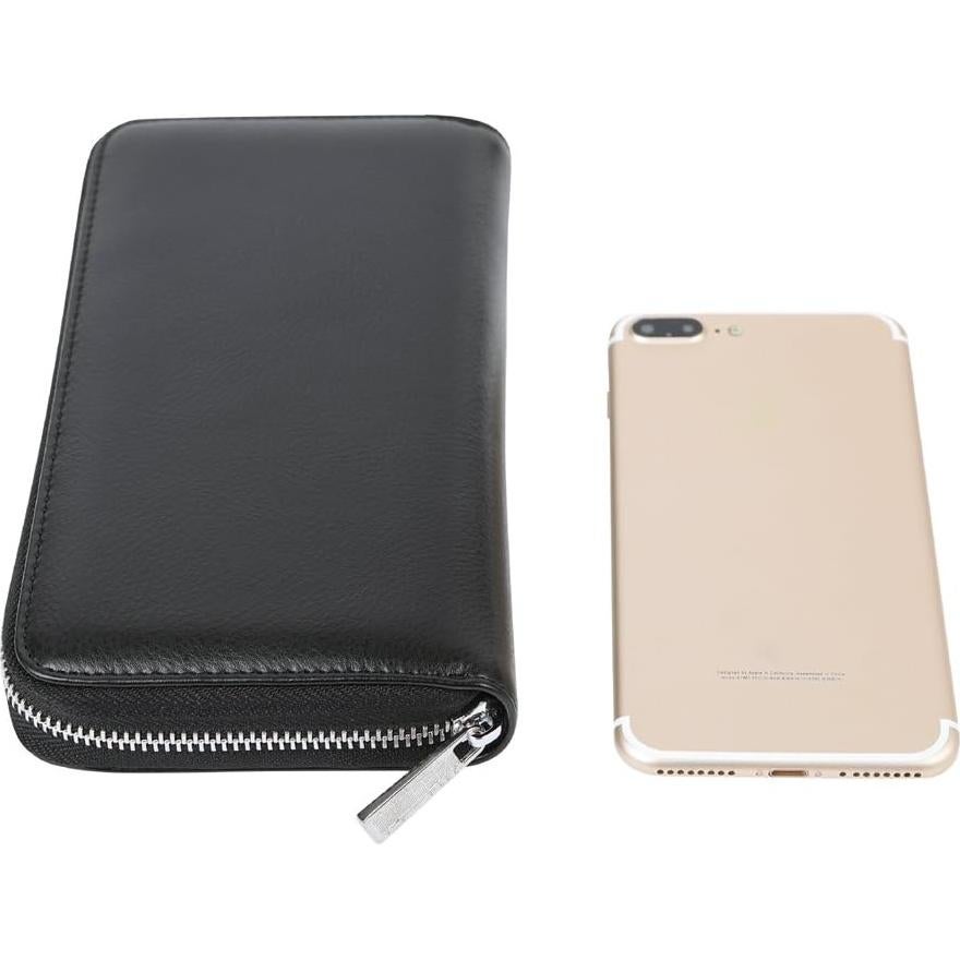 Organizador de Tarjetas de Cuero Cynure con Cierre RFID 36 Ranuras