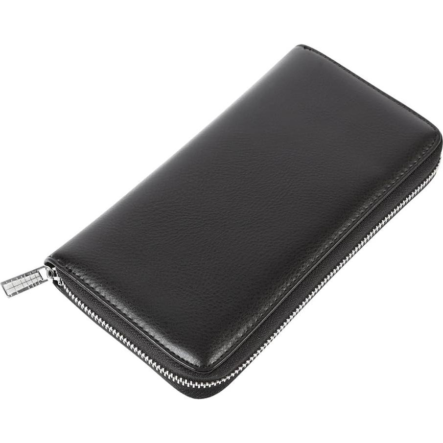 Organizador de Tarjetas de Cuero Cynure con Cierre RFID 36 Ranuras