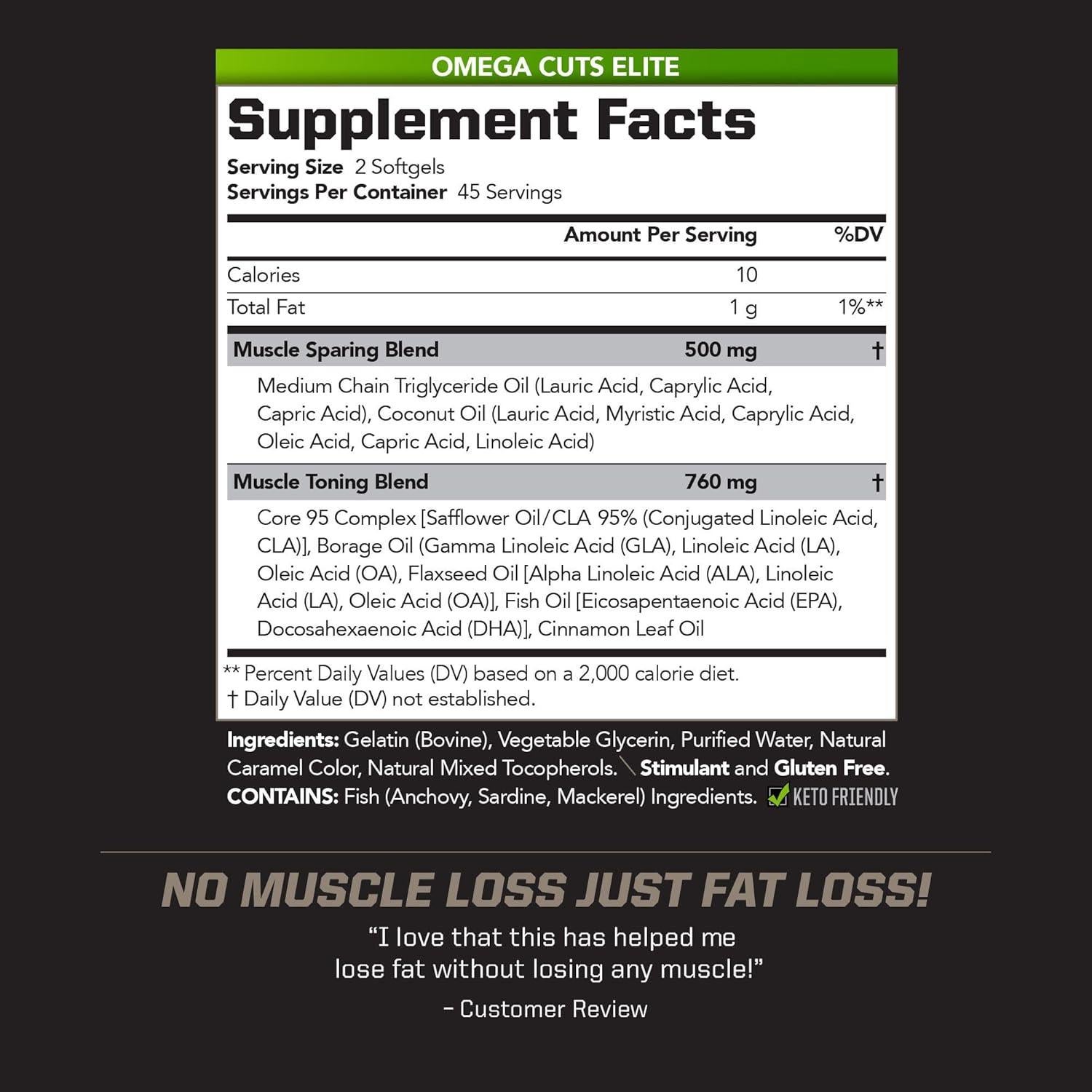 Suplemento PMD Omega Cuts Elite 90 Cápsulas para Pérdida de Grasa