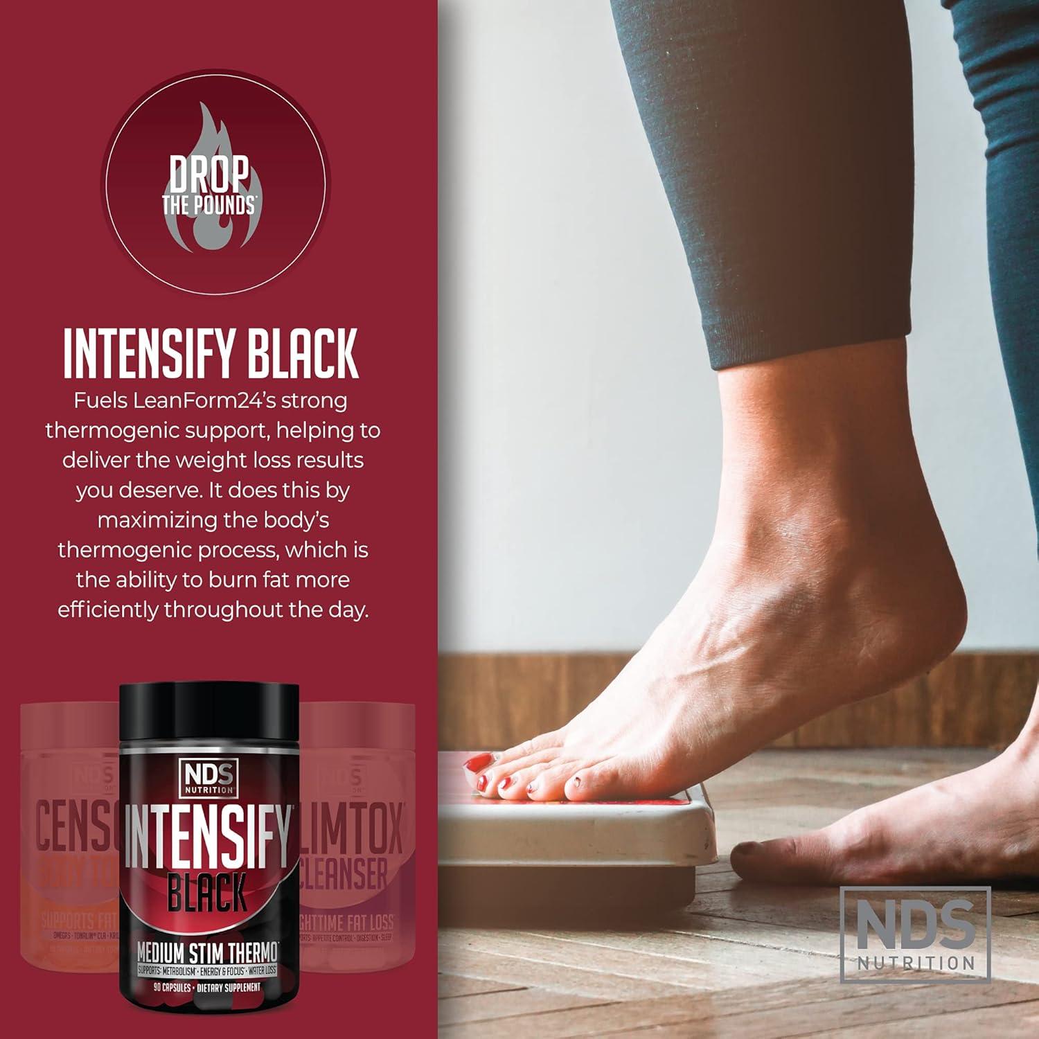 Kit de Pérdida de Peso NDS Nutrition - 90 Cápsulas Intensify Black, 90 Gelatinas Censor, 90 Cápsulas Slim-Tox