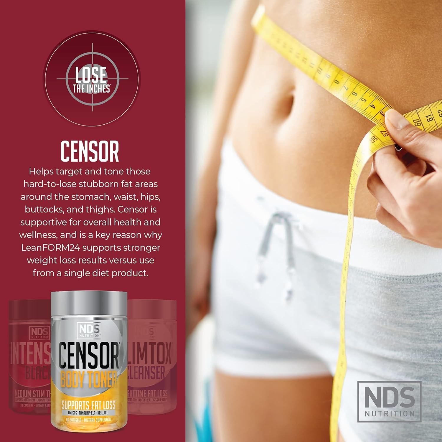 Kit de Pérdida de Peso NDS Nutrition - 90 Cápsulas Intensify Black, 90 Gelatinas Censor, 90 Cápsulas Slim-Tox