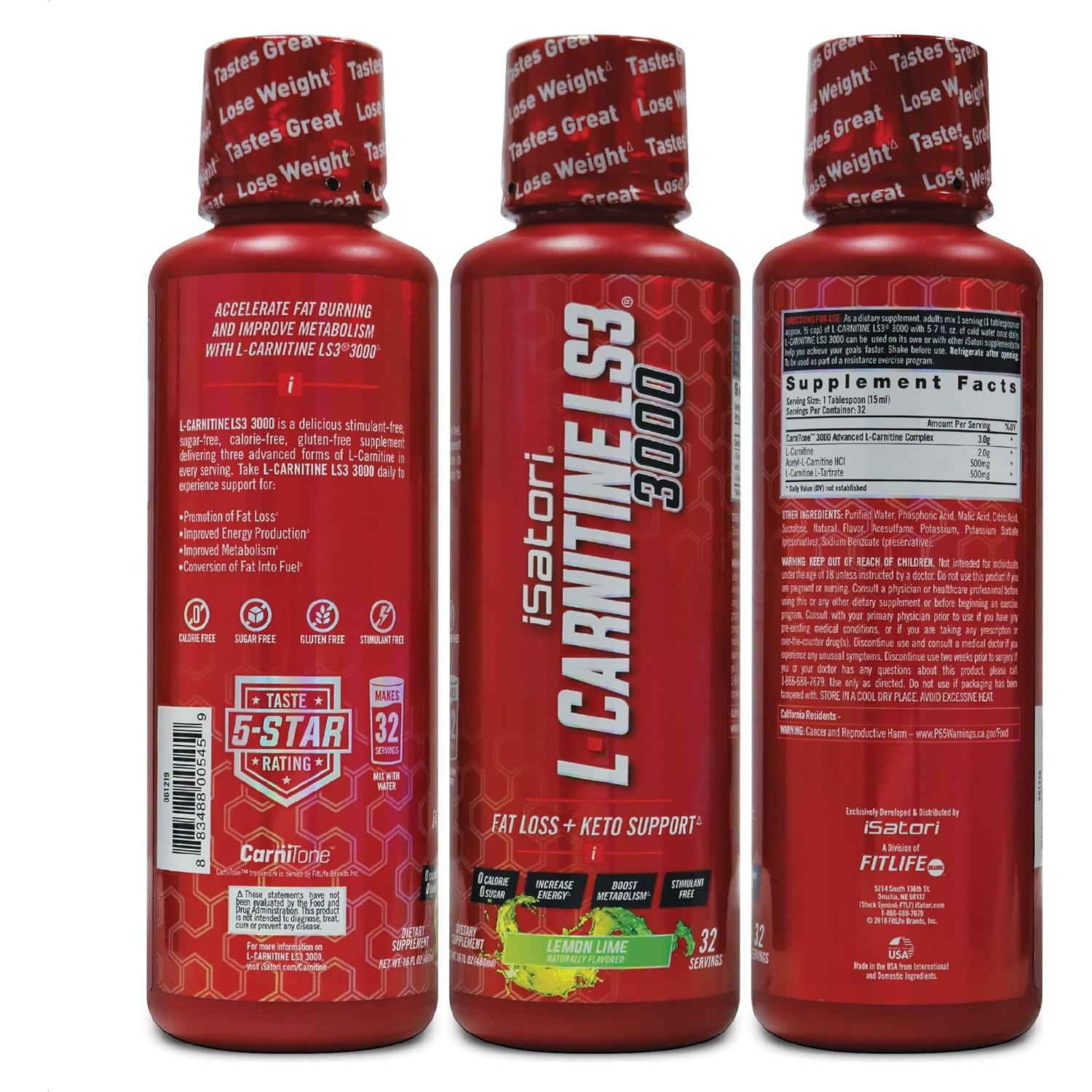 iSatori L-Carnitina LS3 3000 Líquido 32 Porciones Limón Lima