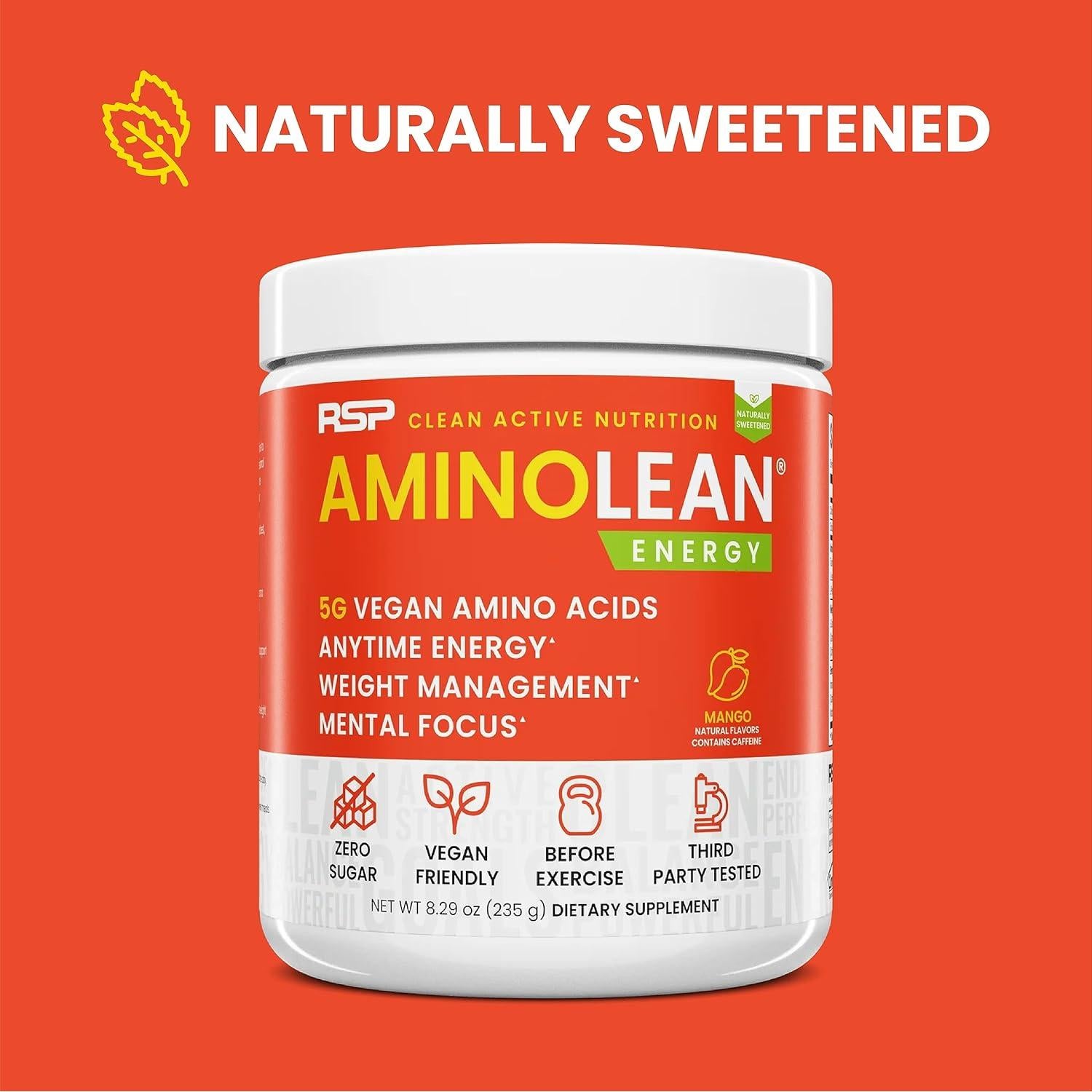 RSP Nutrition AminoLean Polvo Pre Entrenamiento Mango 252g