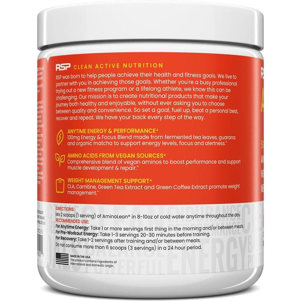 RSP Nutrition AminoLean Polvo Pre Entrenamiento Mango 252g