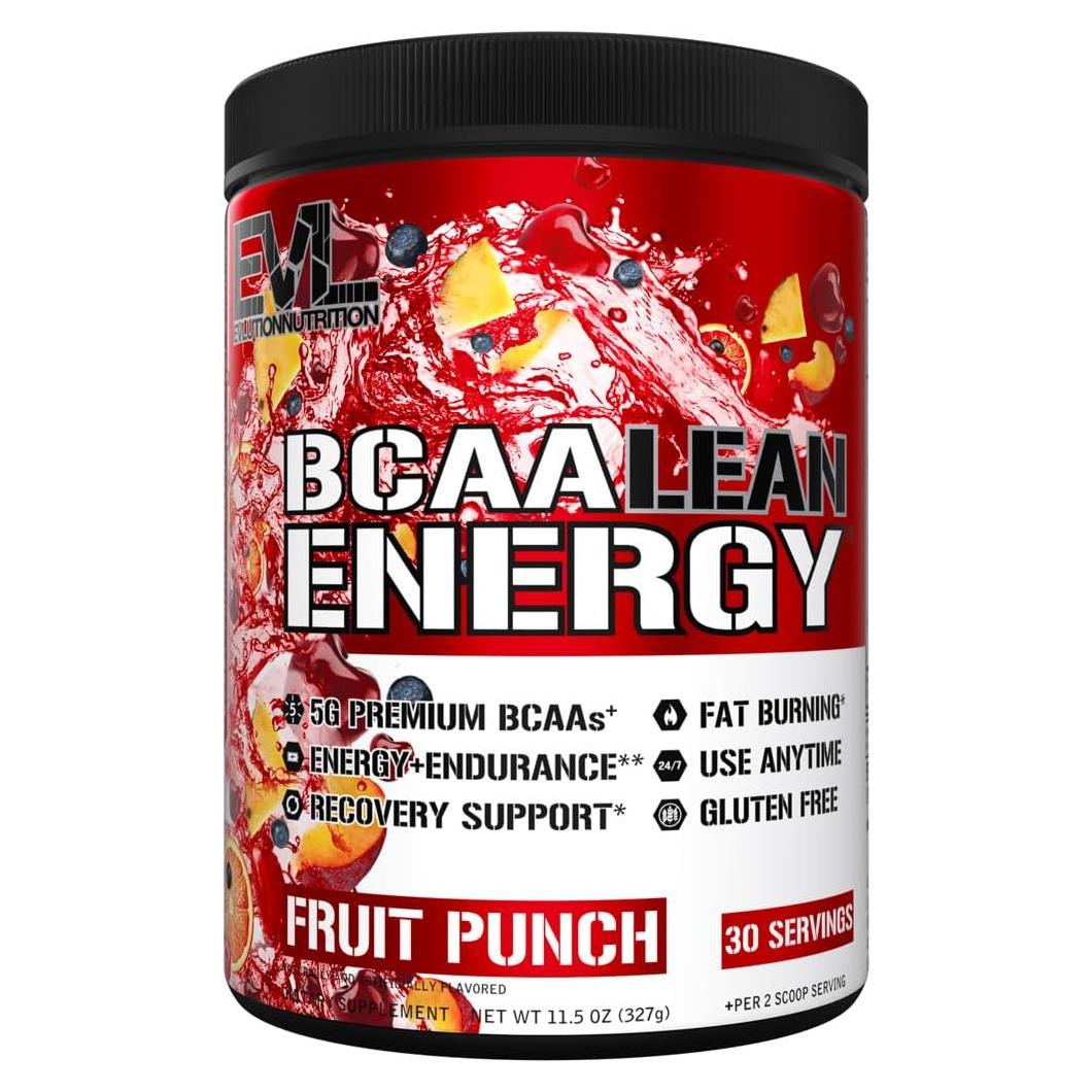 BCAA Lean Energy EVL - Polvo Pre Entrenamiento 408g Sabor Fruta Punch